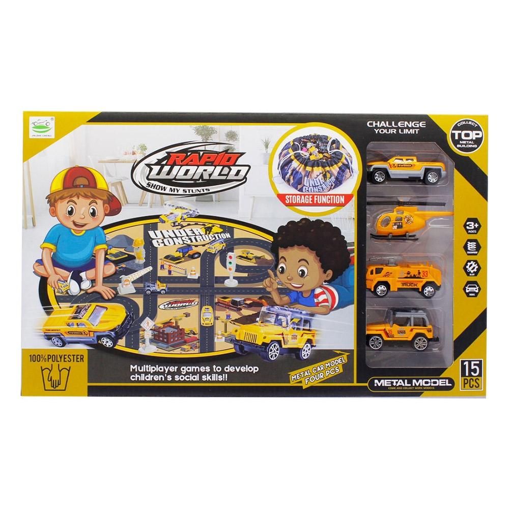 2 az 1-ben játszószőnyeg munkagépekkel, játéktárolóval (többféle)