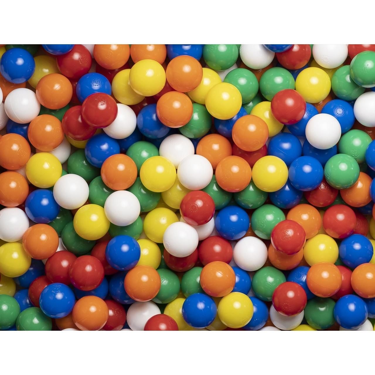 75 mm-es Euro Plus játéklabda 100 db-os kiszerelésben, 6 kevert színből