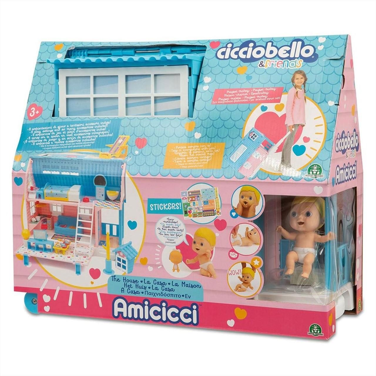 Amicicci guruló babaház, babával