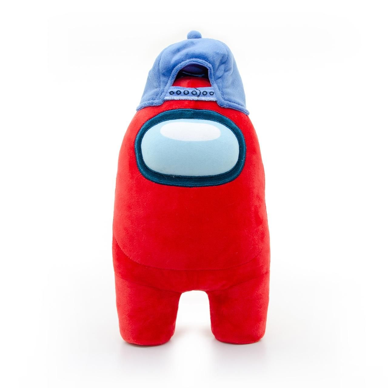 Among Us plüss figura 30 cm - piros, kék sapkával