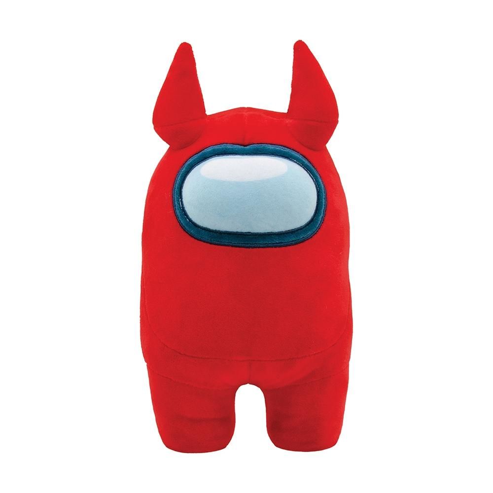 Among Us plüss figura 30 cm - piros, szarvakkal