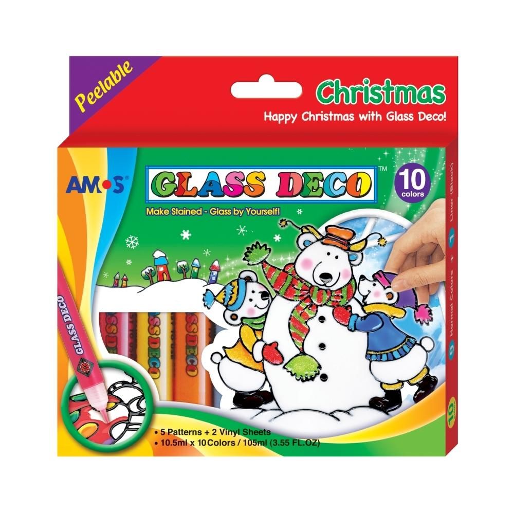 Amos Karácsonyi üvegmatrica dekor szett, 10 szín - Jegesmaci