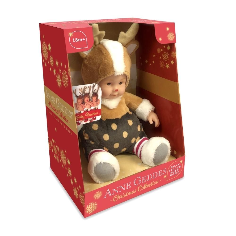 Anne Geddes puha testű baba rénszarvas 23 cm