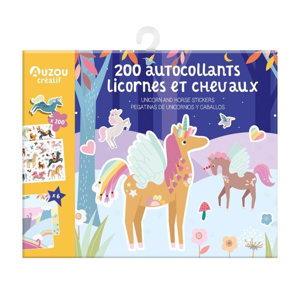 Auzou Újrahasználható matricázó készlet - Unikornisok és lovak