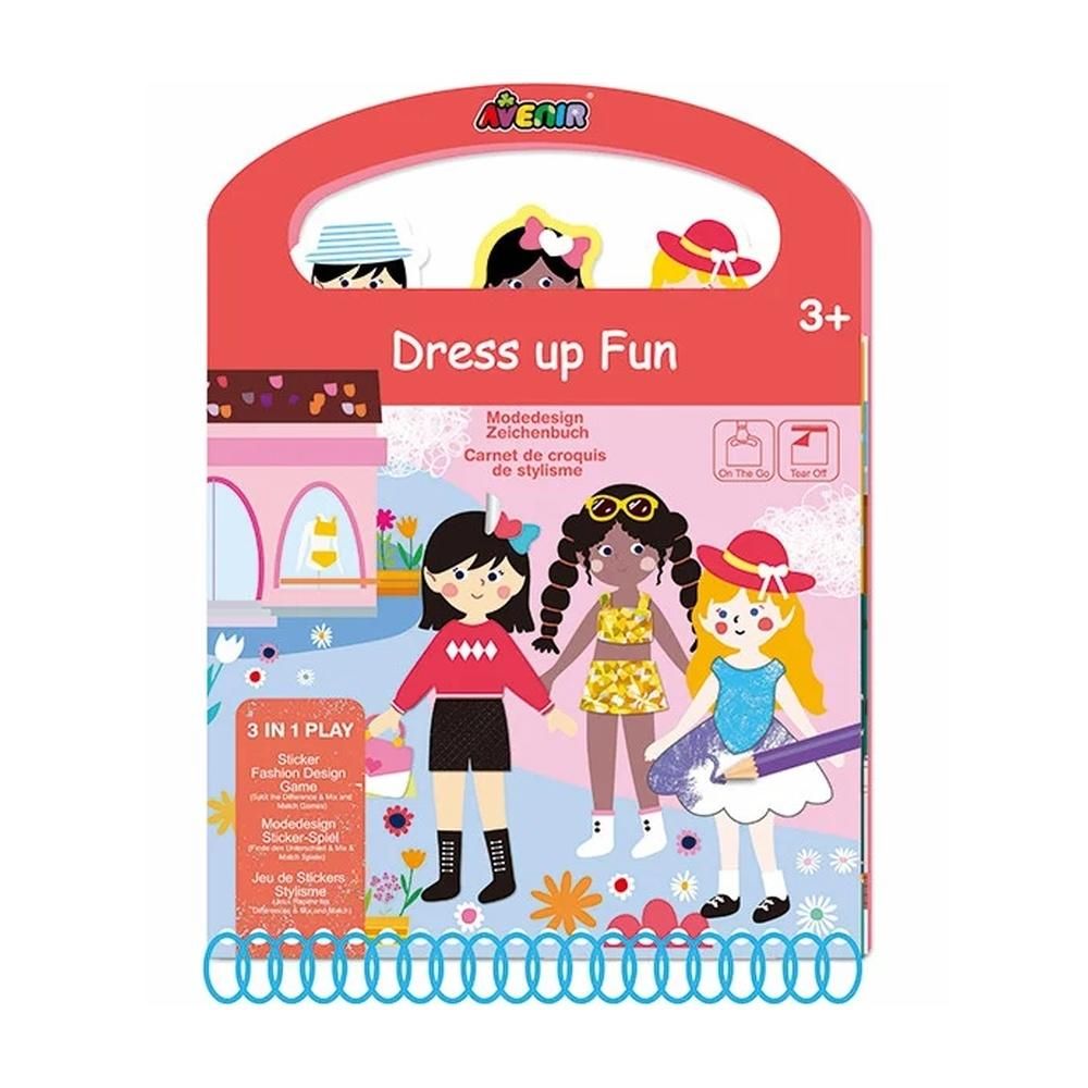 Avenir Divattervező könyv fejlesztő feladatokkal, 6 db színes ceruzával