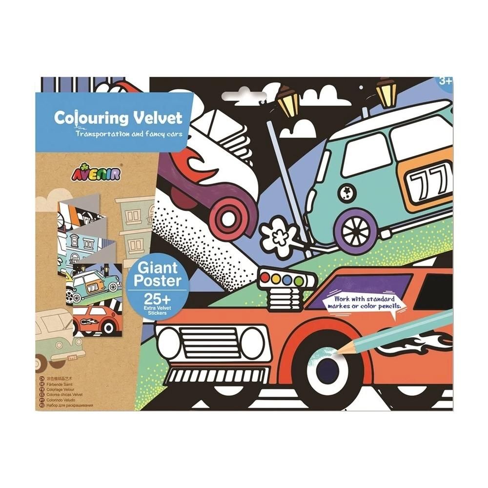 Avenir Óriás bársonyszínező matricákkal - közlekedés 