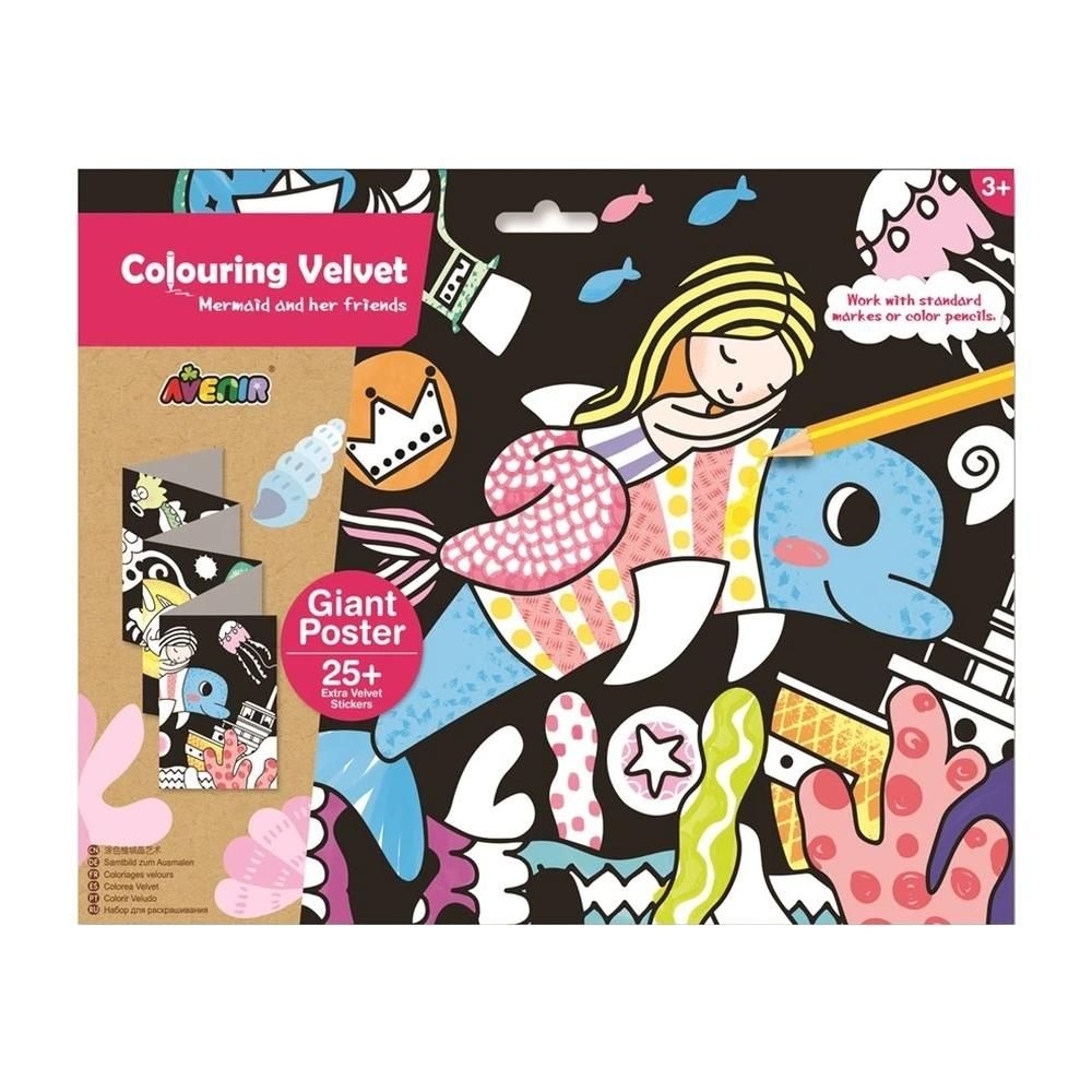 Avenir Óriás bársonyszínező matricákkal - sellő és barátai 