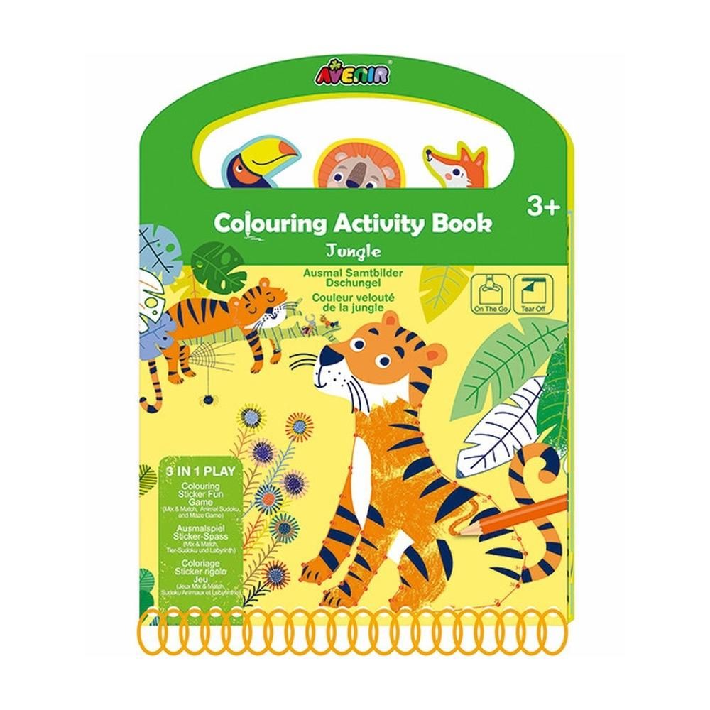 Avenir Színező könyv fejlesztő feladatokkal, 6 db színes ceruzával