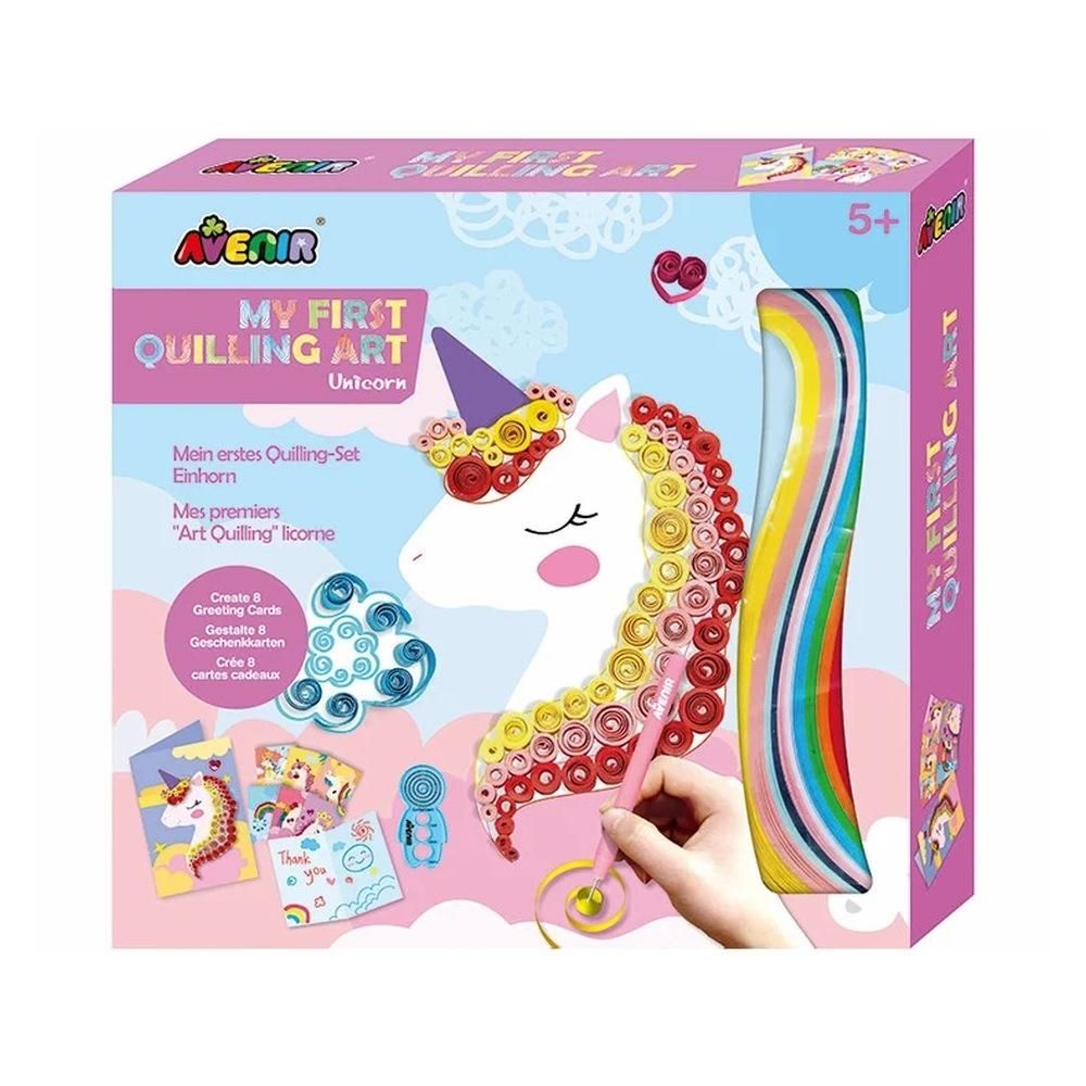 Avenir Üdvözlőkártya készítés quilling technikával - unikornis