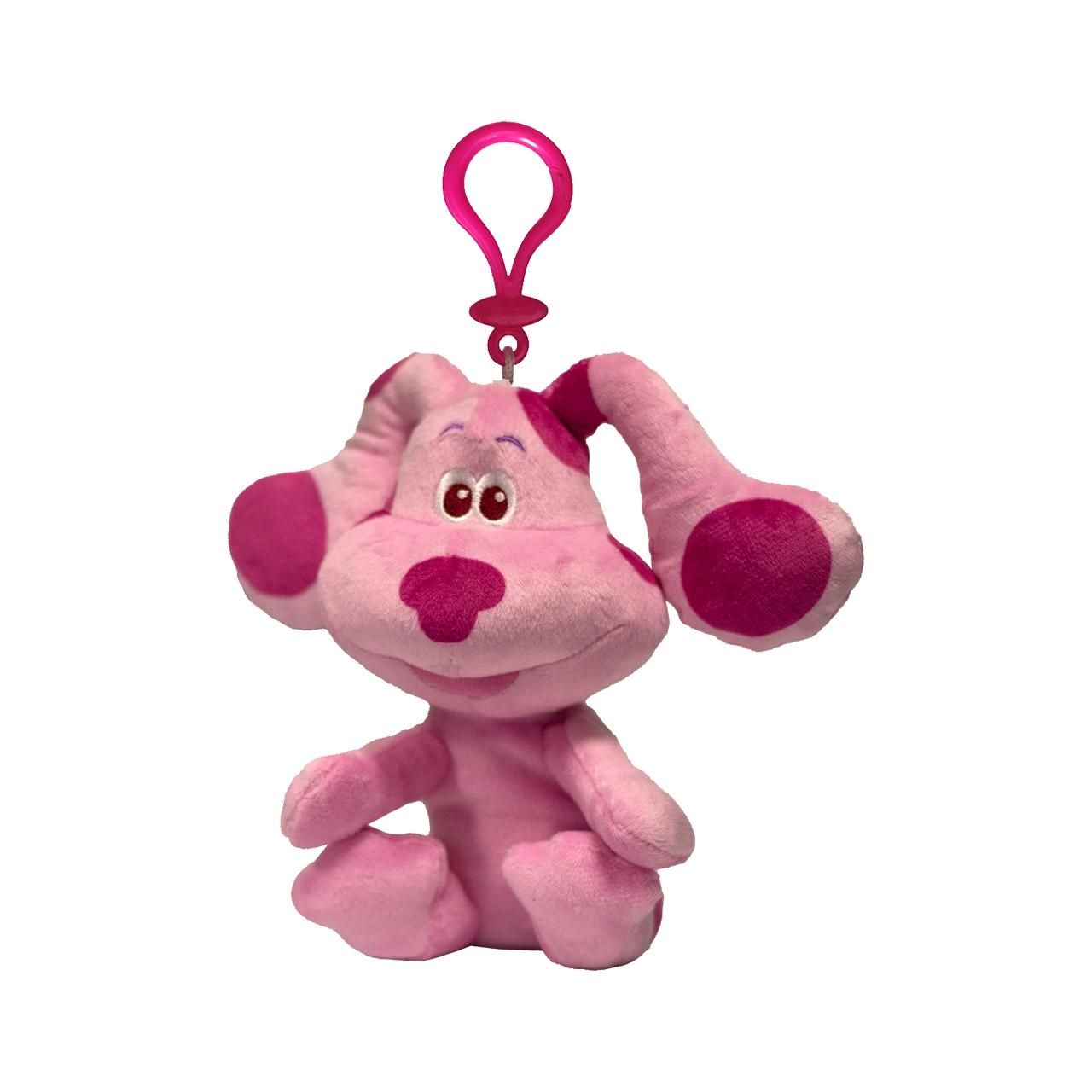 Azúrkék nyomok plüsskutya akasztós pénztárca - Magenta