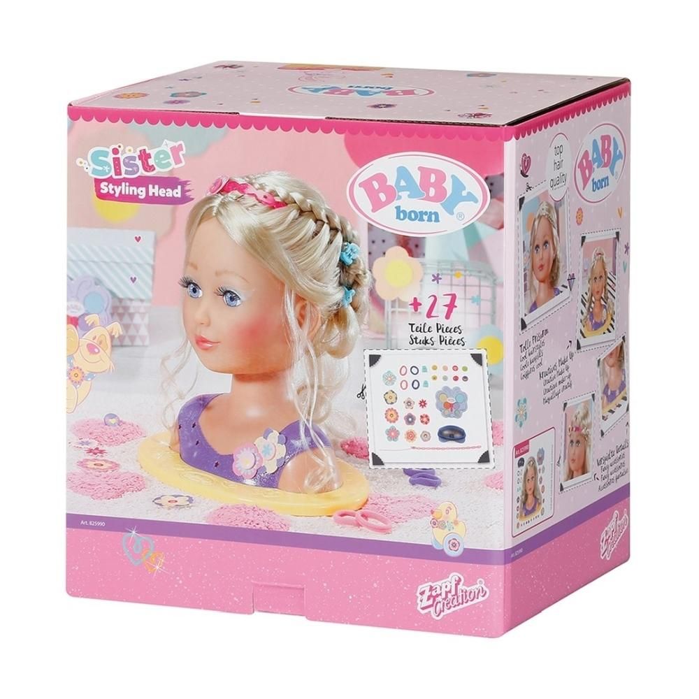 Baby Born - Sister fülhető, sminkelhető babafej