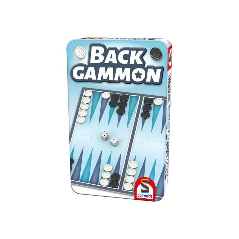 Backgammon fémdobozban társasjáték