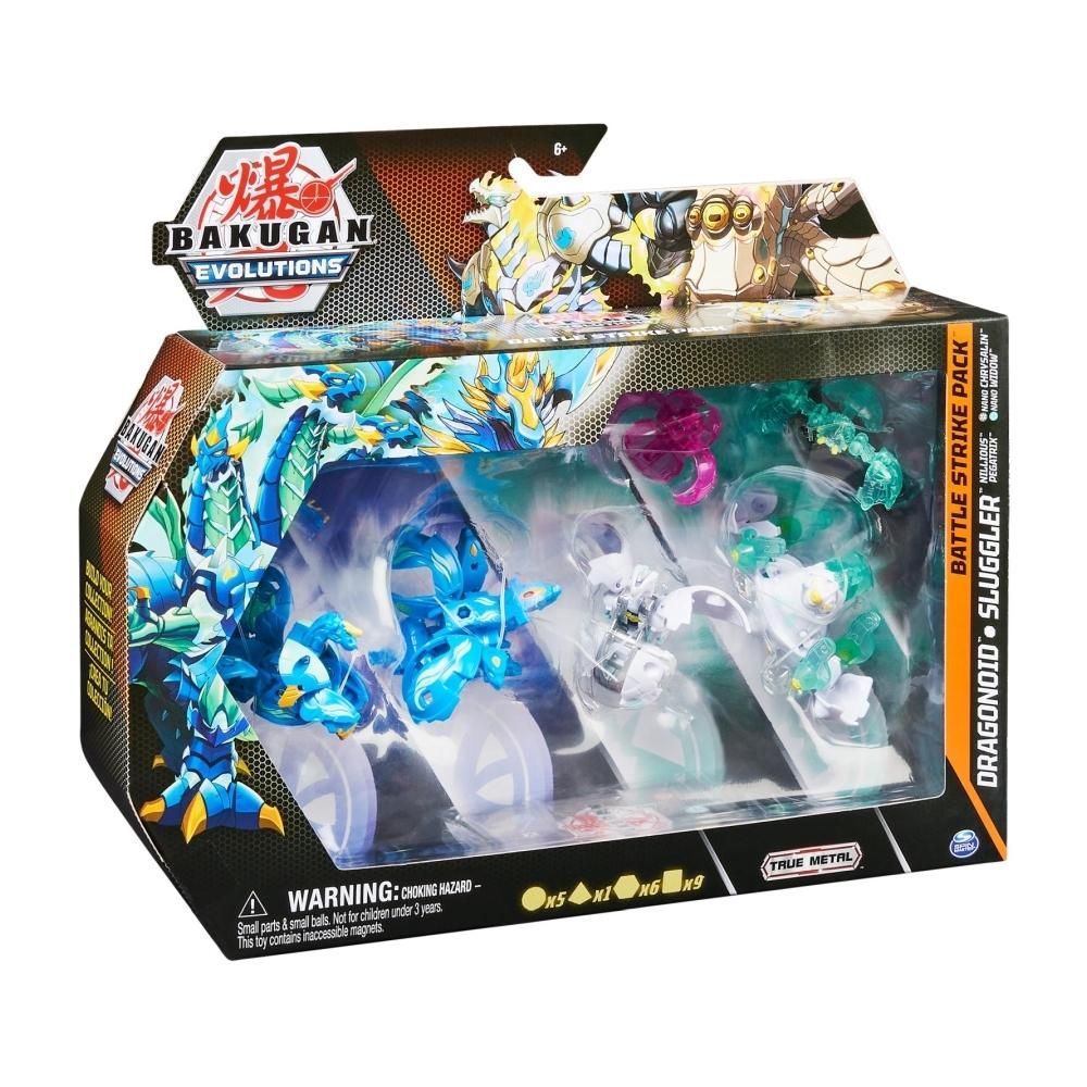 Bakugan S4 - Evolutions Harci csapás szett 6 db-os - Platinum Dragonoid, Sluggler