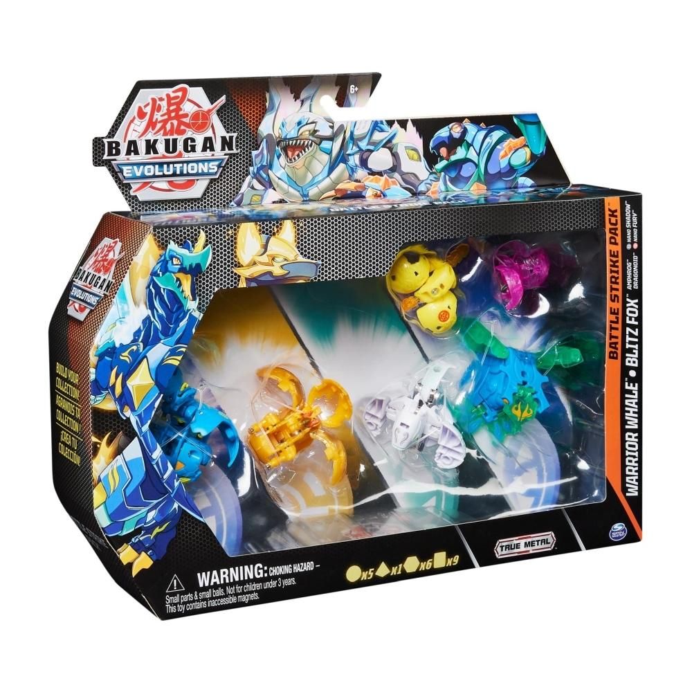 Bakugan S4 - Evolutions Harci csapás szett 6 db-os - Platinum Warrior Whale, Blitz Fox