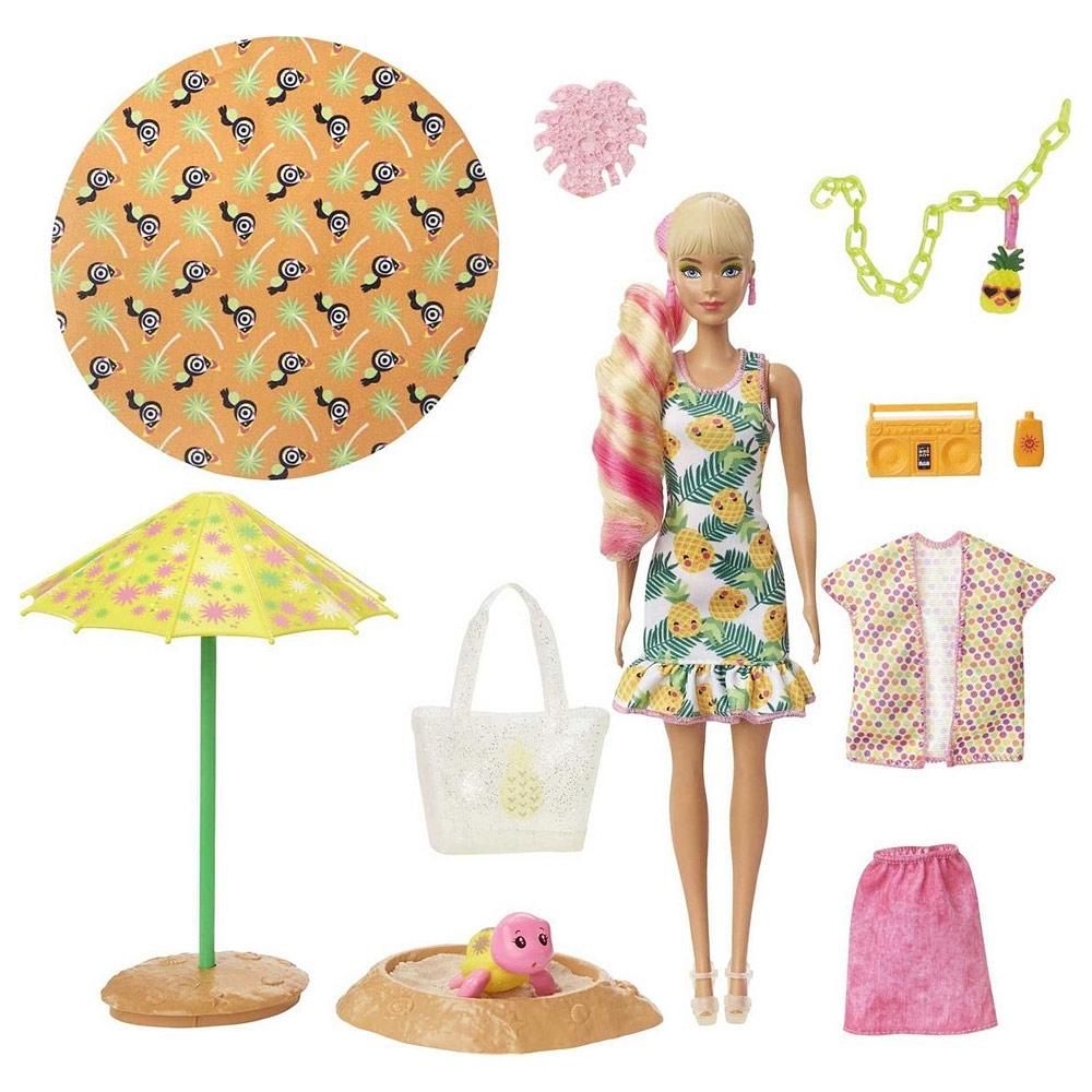 Barbie Color Reveal meglepetés csomag - nyári kalandok - sárga ananász