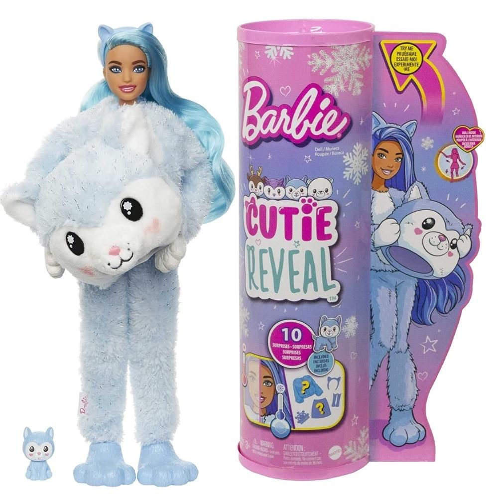 Barbie Cutie Reveal meglepetés baba, 3. téli sorozat - husky (HJM12/HJL63)