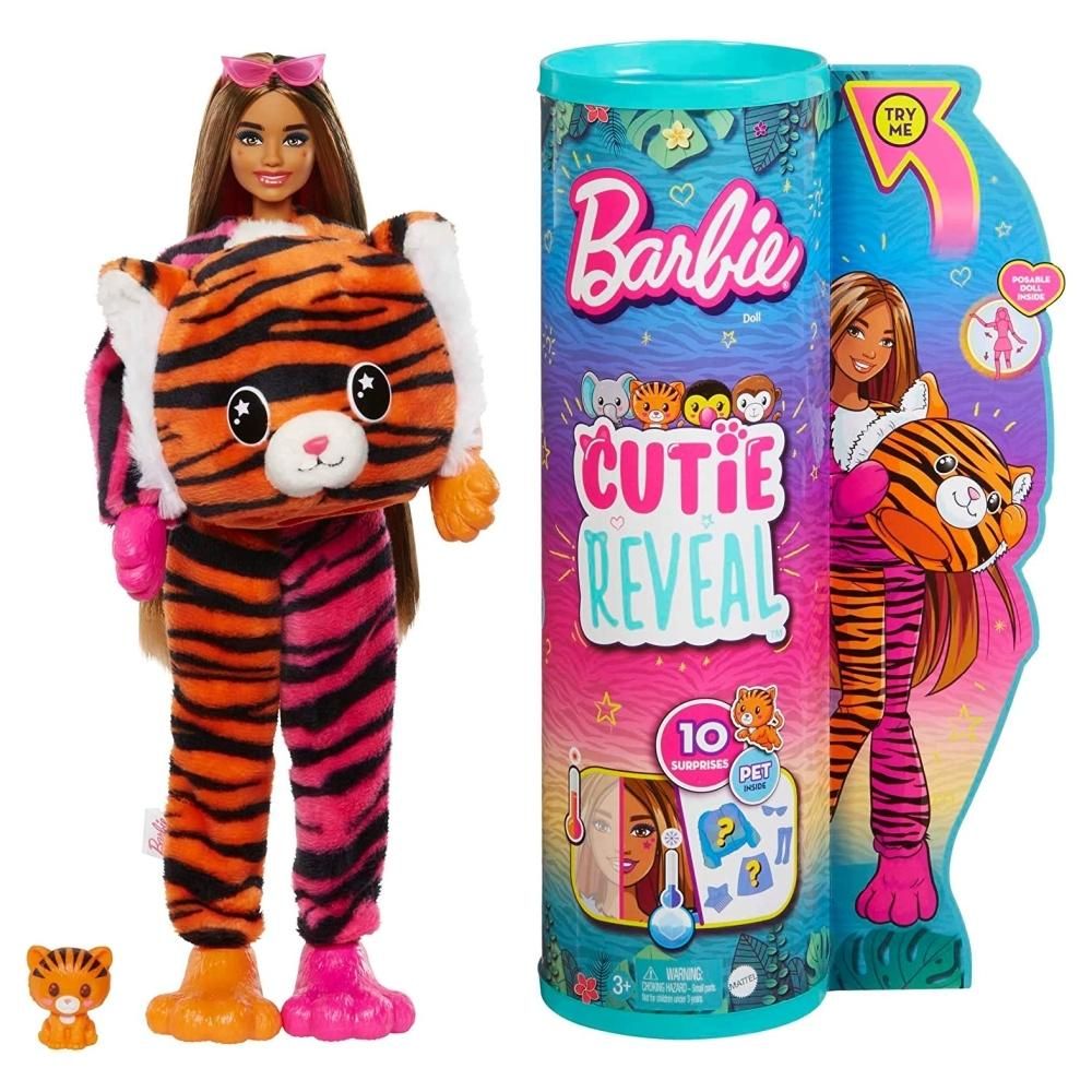 Barbie Cutie Reveal meglepetés baba, 4. dzsungel sorozat - tigris (HKP99)