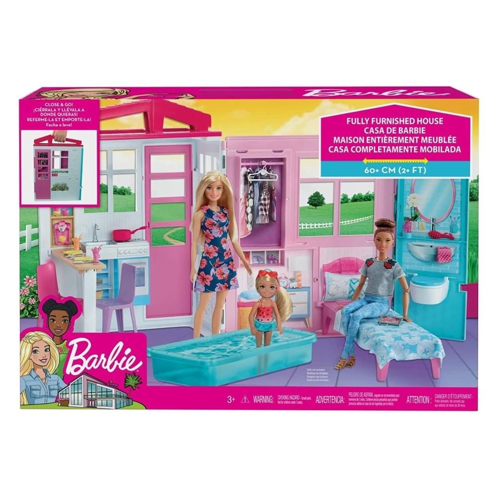 Barbie egyszintes otthon medencével játékszett