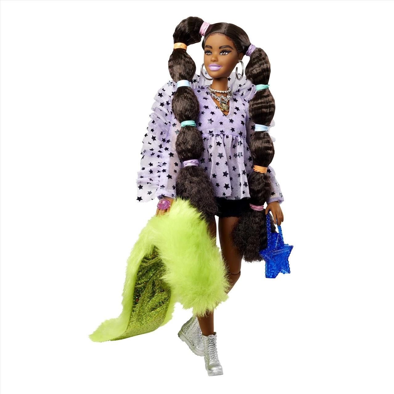 Barbie extravagáns baba - pöttyös lila ruhában