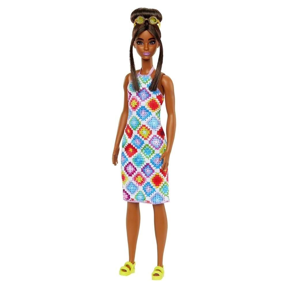 Barbie Fashionista barátnők stílusos divatbaba - horgolt ruhában #210