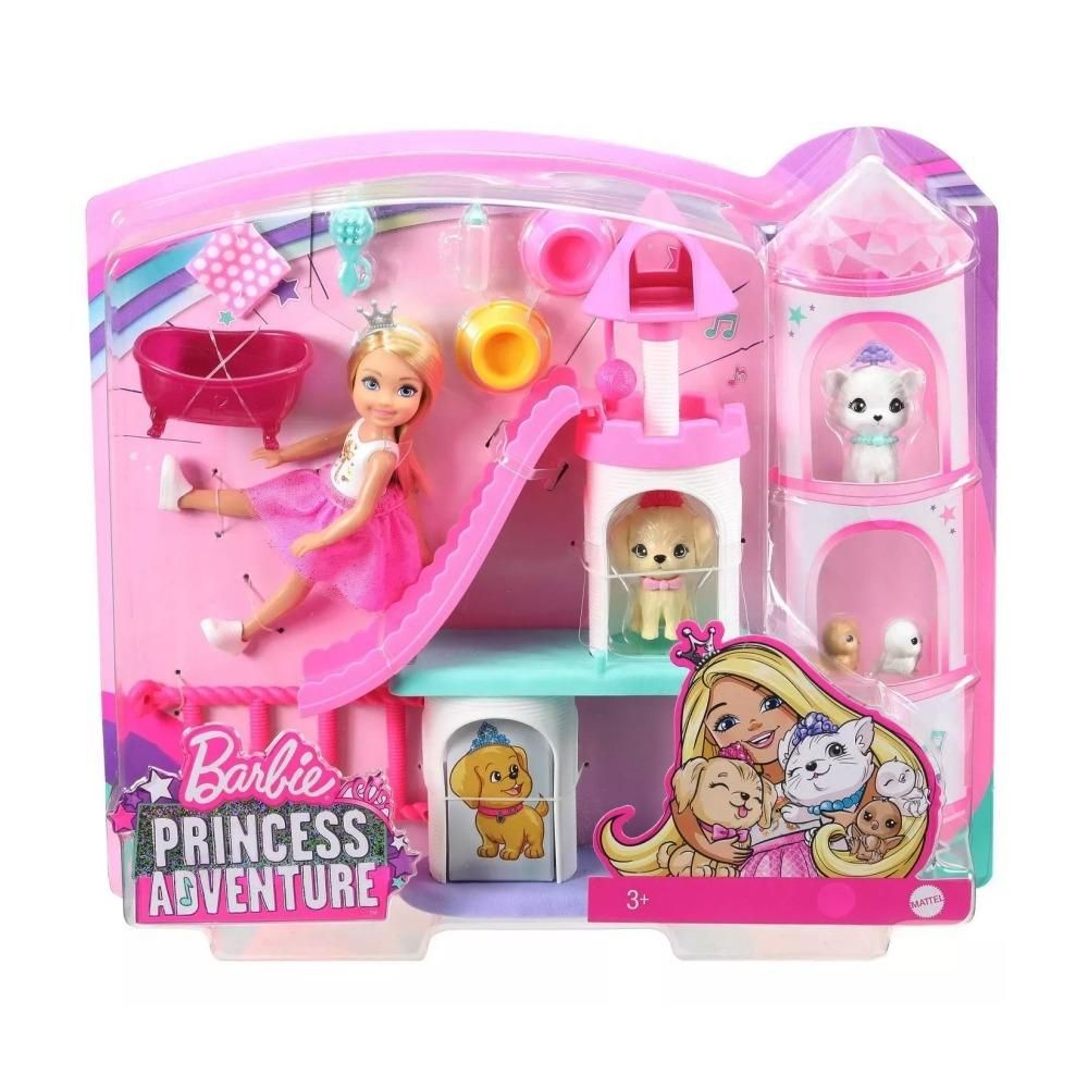 Barbie Princess Adventure Chelsea hercegnő játékszett - kiskedvencek kastélya