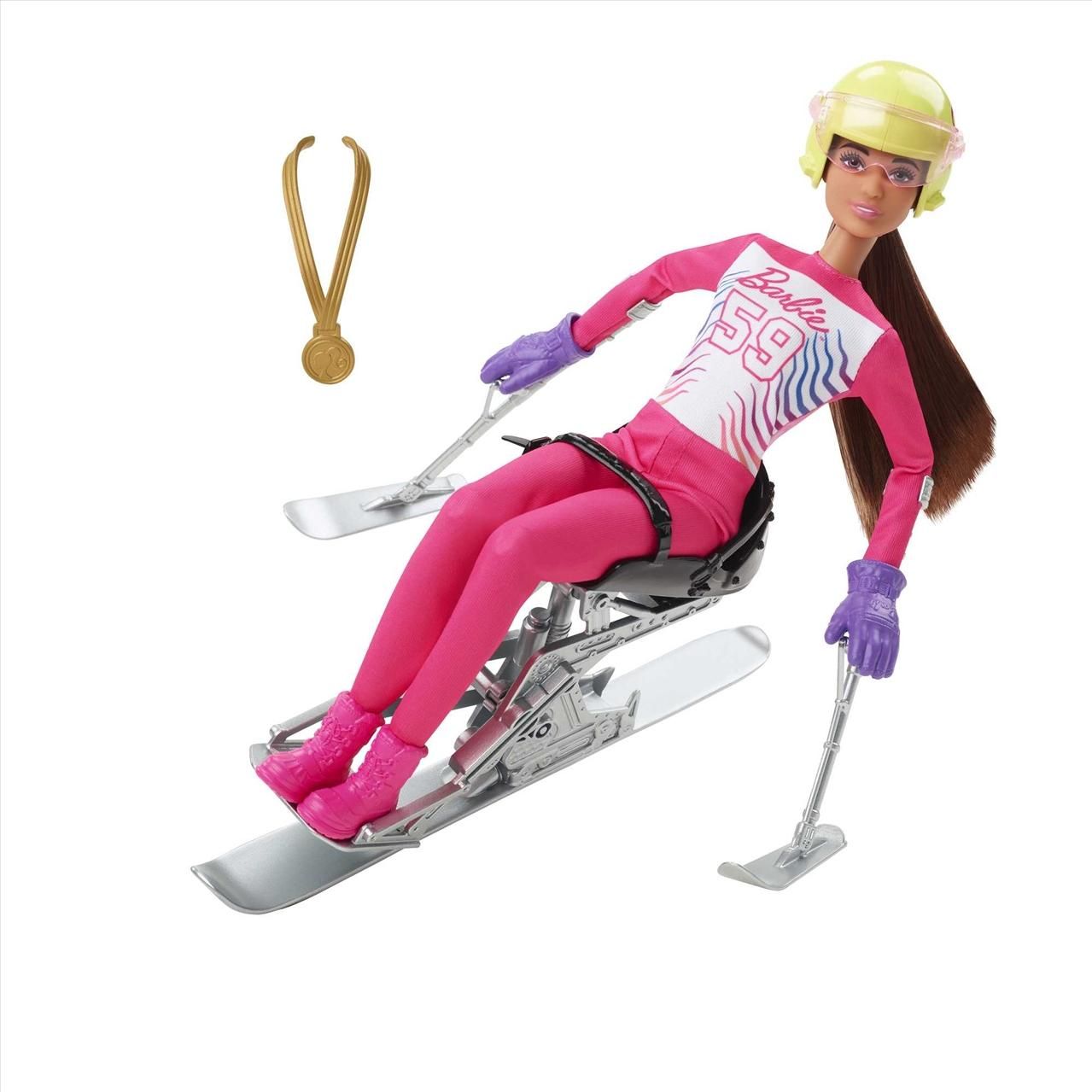 Barbie Téli olimpia - sportoló baba - parasportoló alpesi sielő baba (HCN30/HCN33)