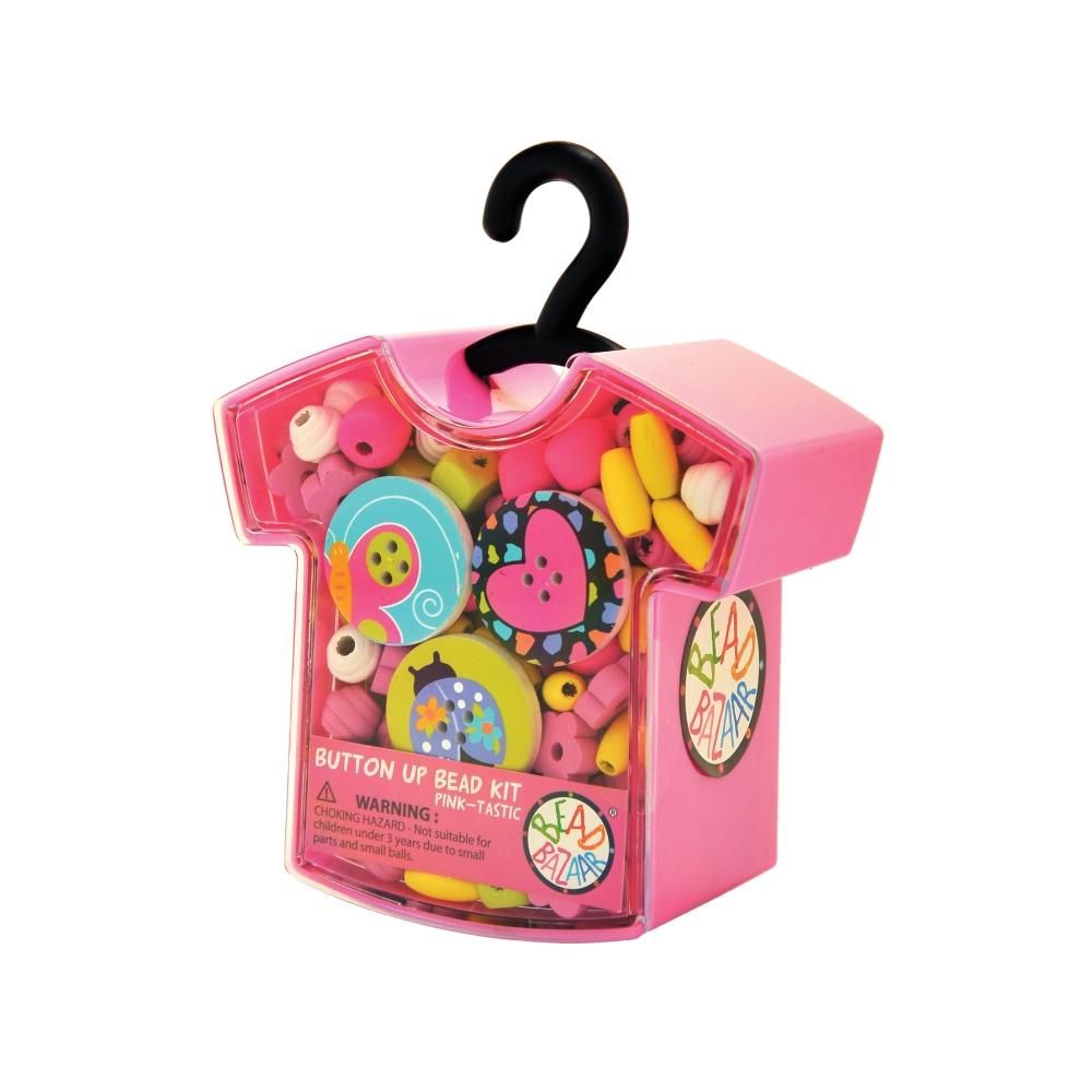 Bead Bazaar Gombot fel! Göngykészlet - pink