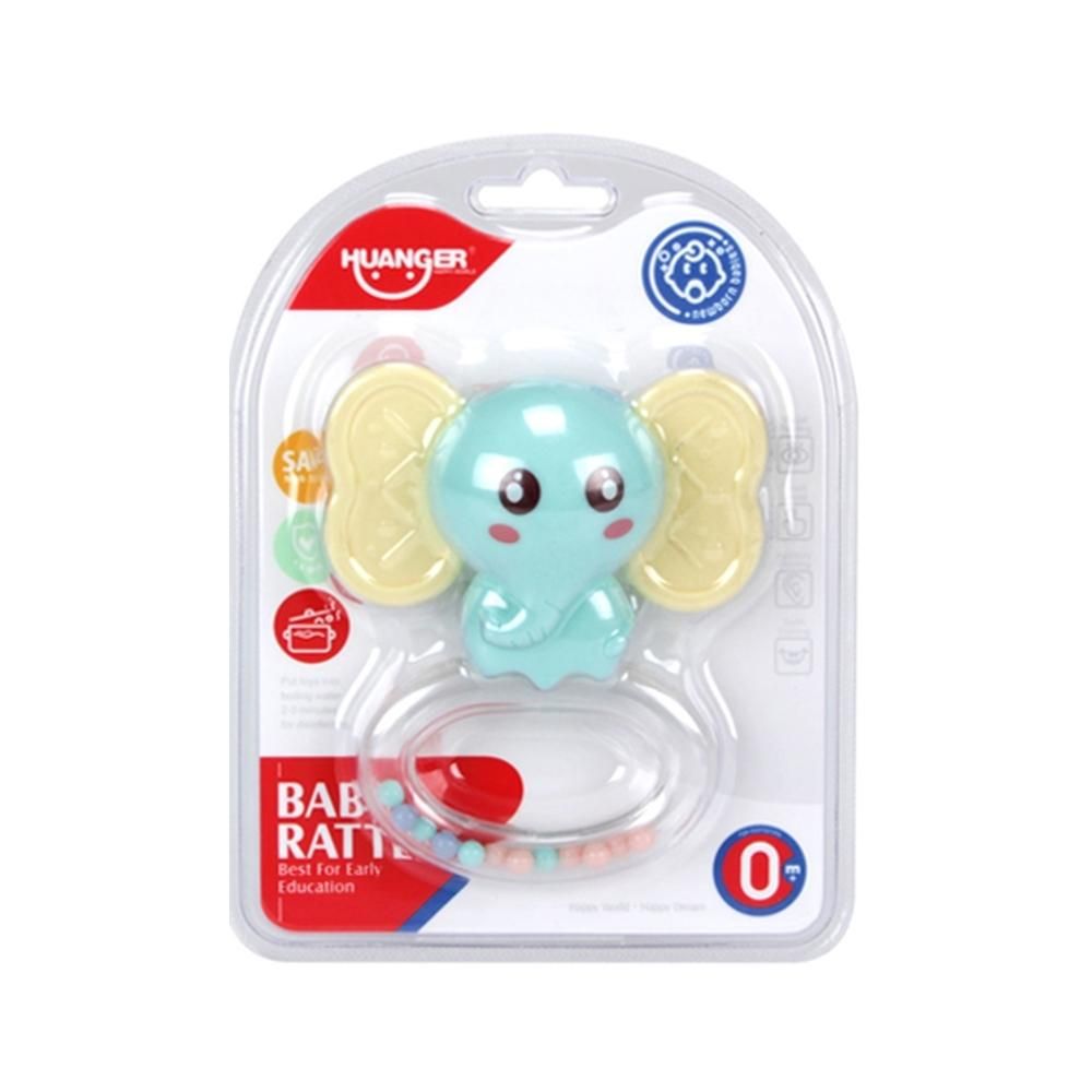 Bébi csörgő és rágóka 2in1 - elefánt