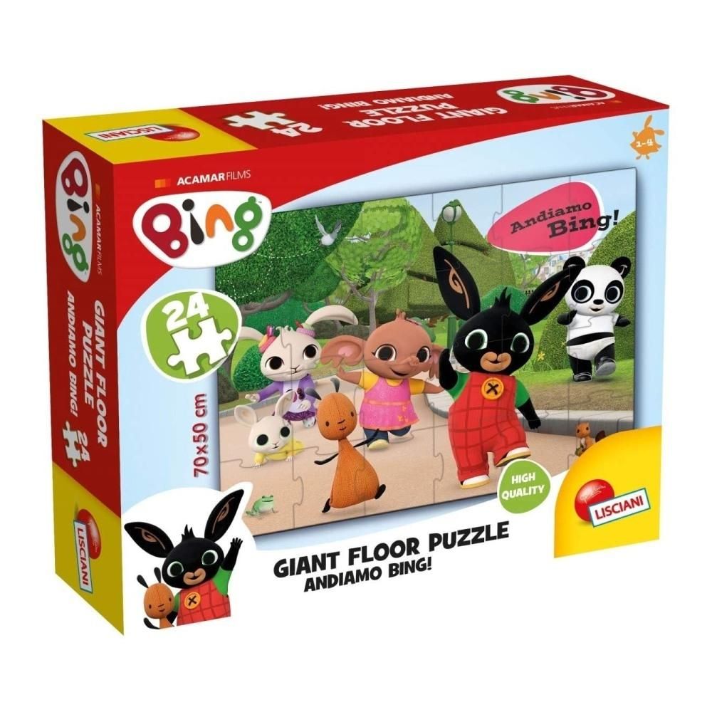 Bing óriás padló puzzle 24 db, 70x50 cm - Gyerünk Bing!