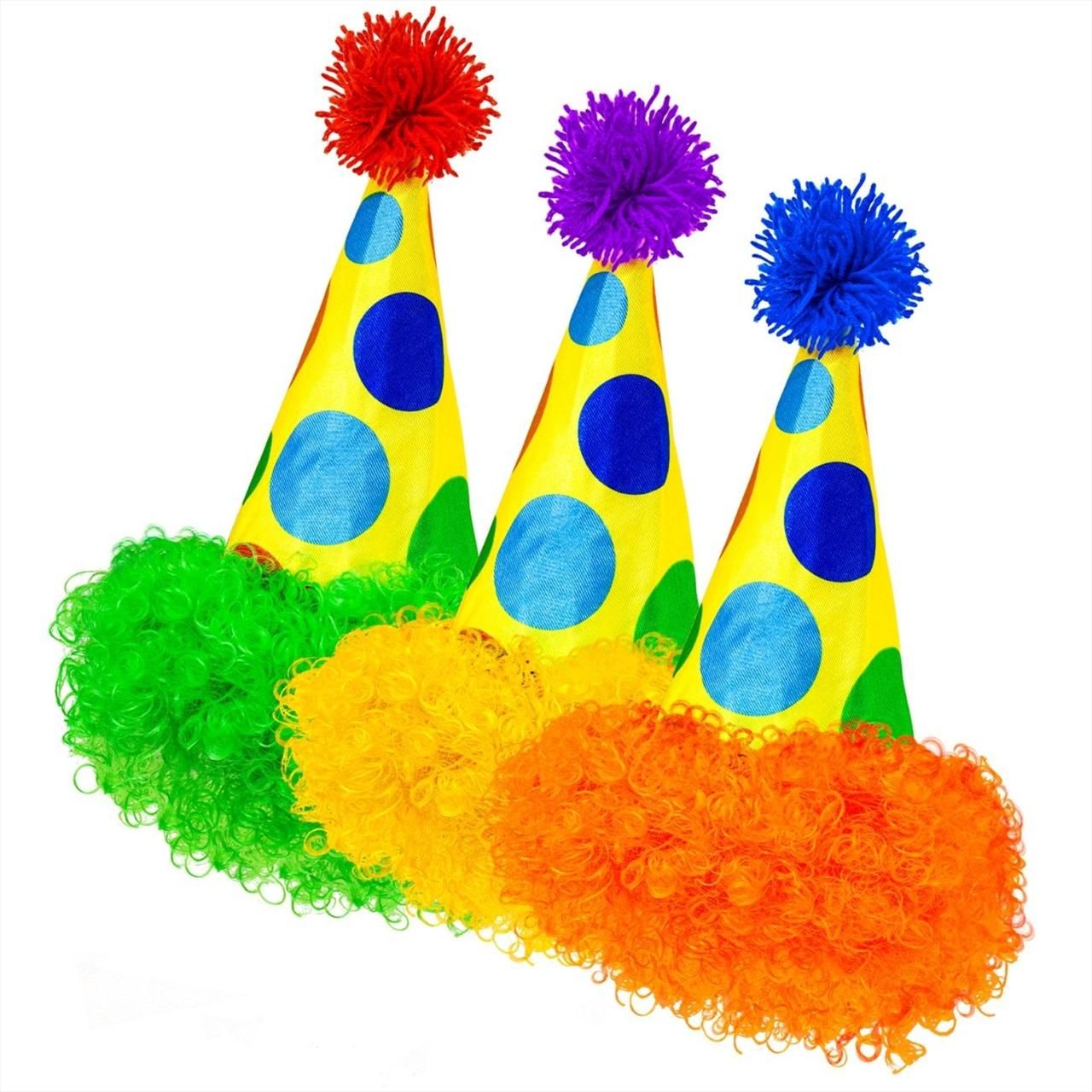 Bohóc sapka göndör hajjal - háromféle színben, egyméret