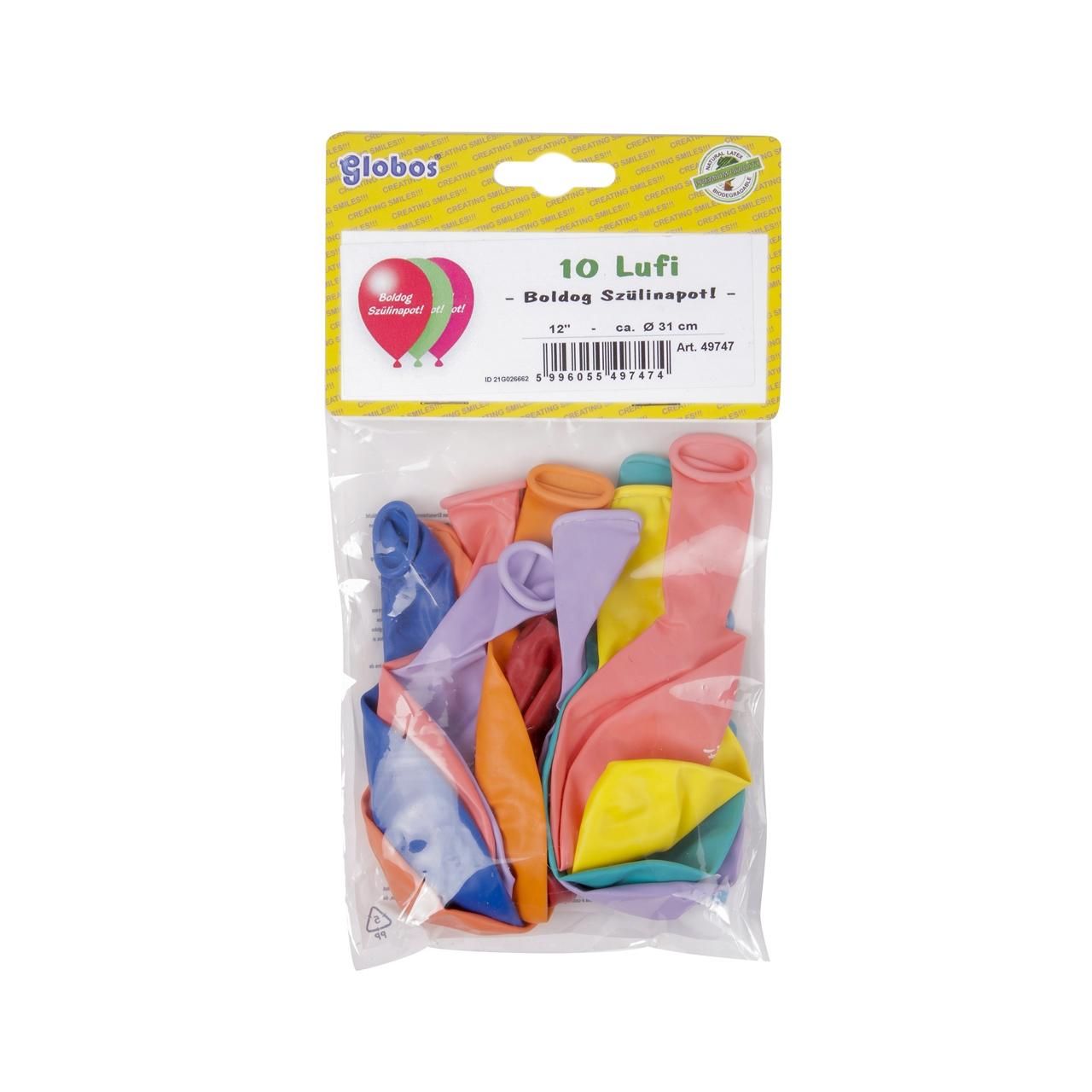 Boldog szülinapot lufi, 10 db-os csomag