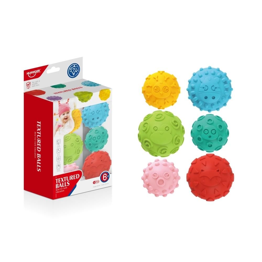 Bordázott bébi tapintásfejlesztő labdák eltérő mintákkal