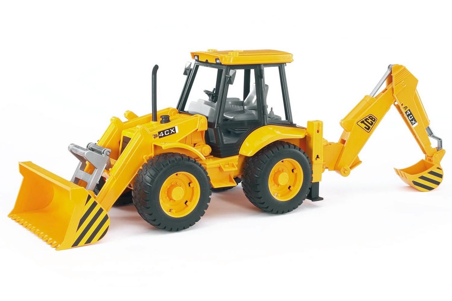 Bruder JCB 4CX markológép árokásóval, sárga