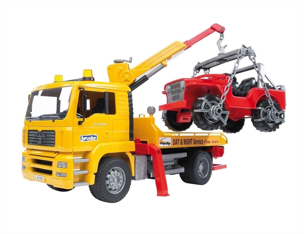 Bruder MAN TGA autószállító terepjáróval