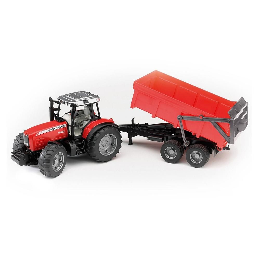 Bruder Massey Ferguson 7480 Homlokrakodóval és rönkszállitóval