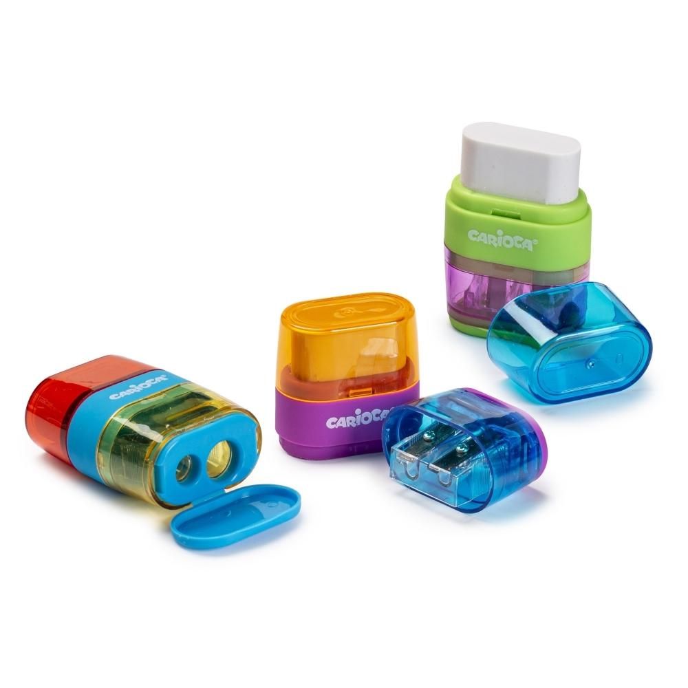 Carioca 2 lyukú hegyező radírral (többféle)