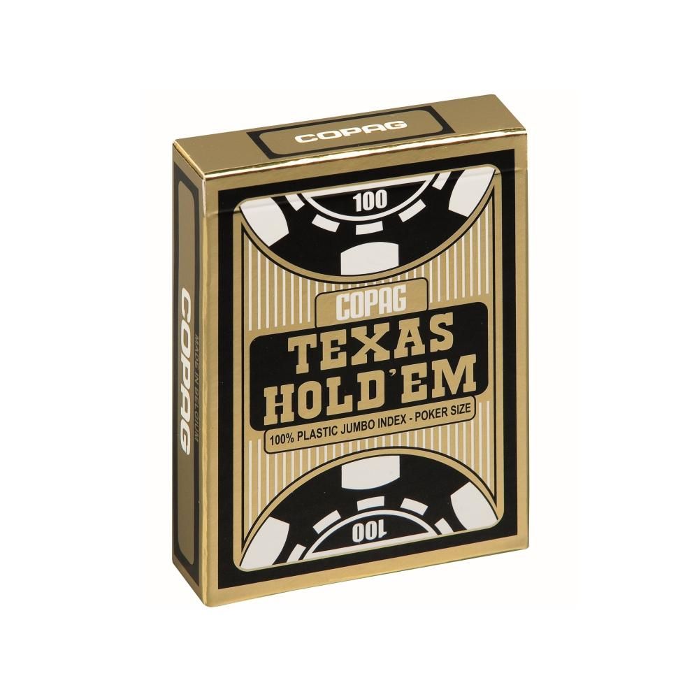 Cartamundi Copag Texas Hold'em Gold Black, 2 nagy indexes 100% plasztik póker kártya