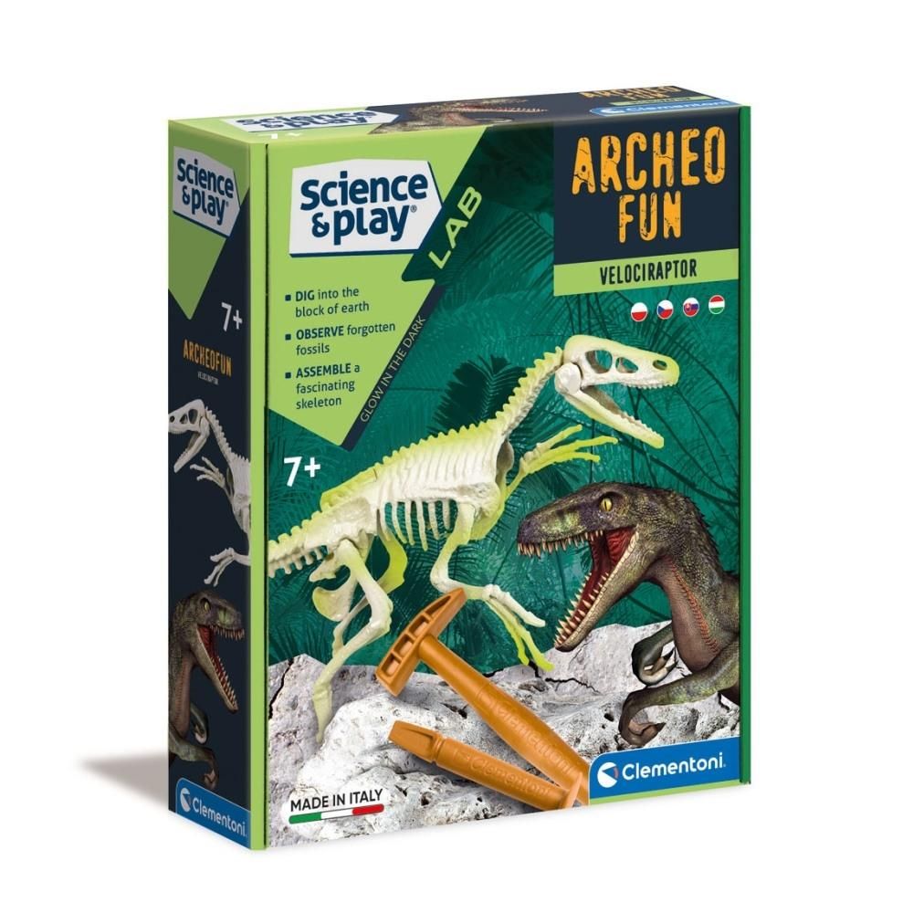 Clementoni Archeofun Világító Velociraptor