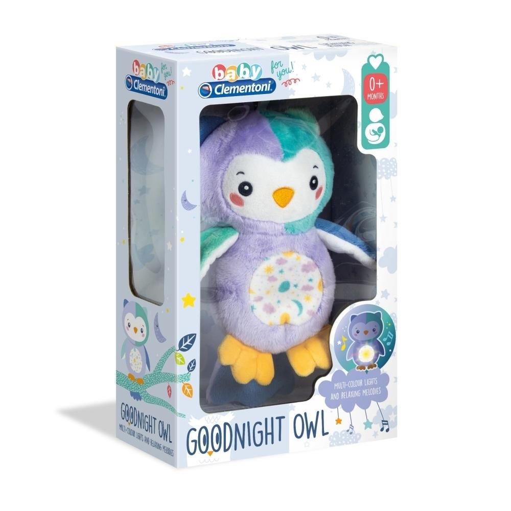 Clementoni Baby Bagoly plüss fénnyel és hanggal, éjszakai fény