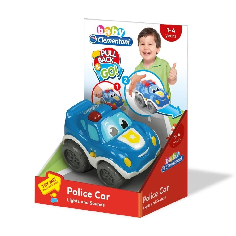 Clementoni Baby Hátrahúzós rendőrautó hangokkal, fényekkel