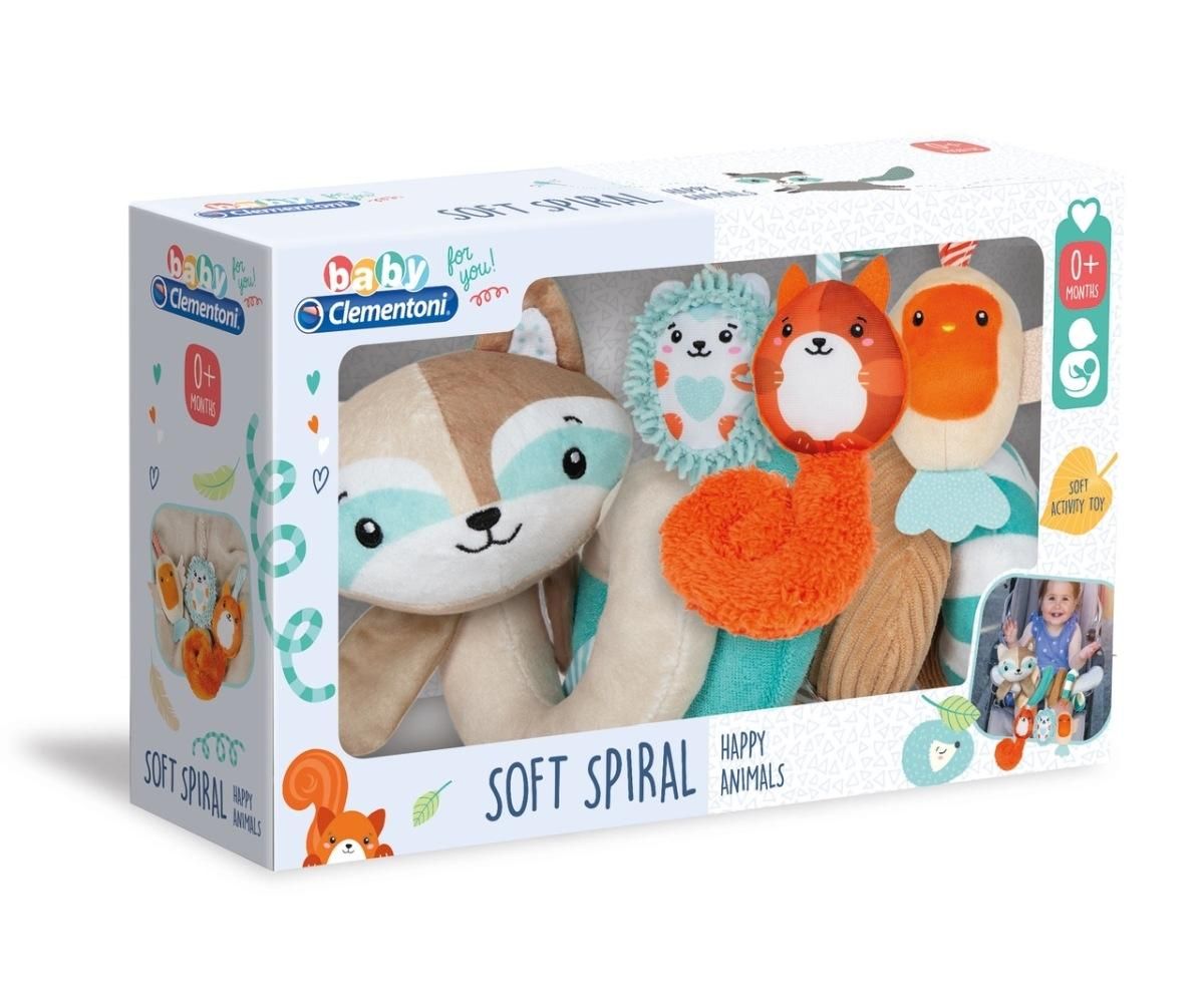 Clementoni Baby Plüss spirál babakocsira mókás állatokkal