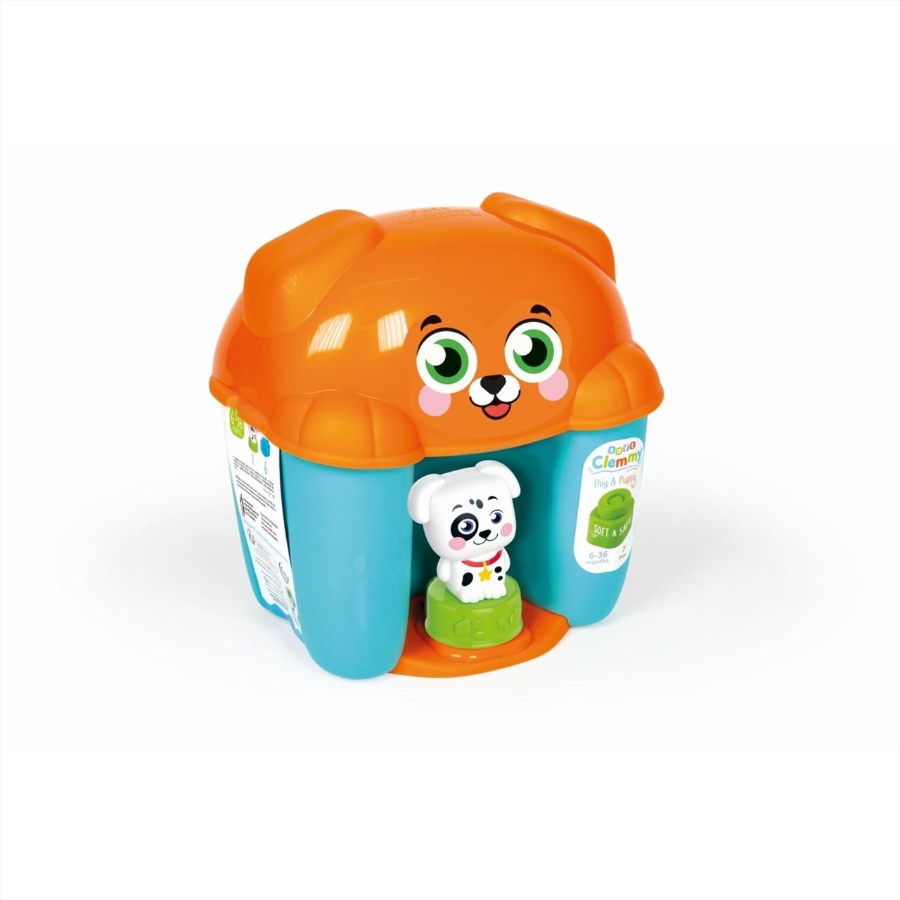 Clementoni Clemmy  Puha kutyás építőjáték tároló dobozban 