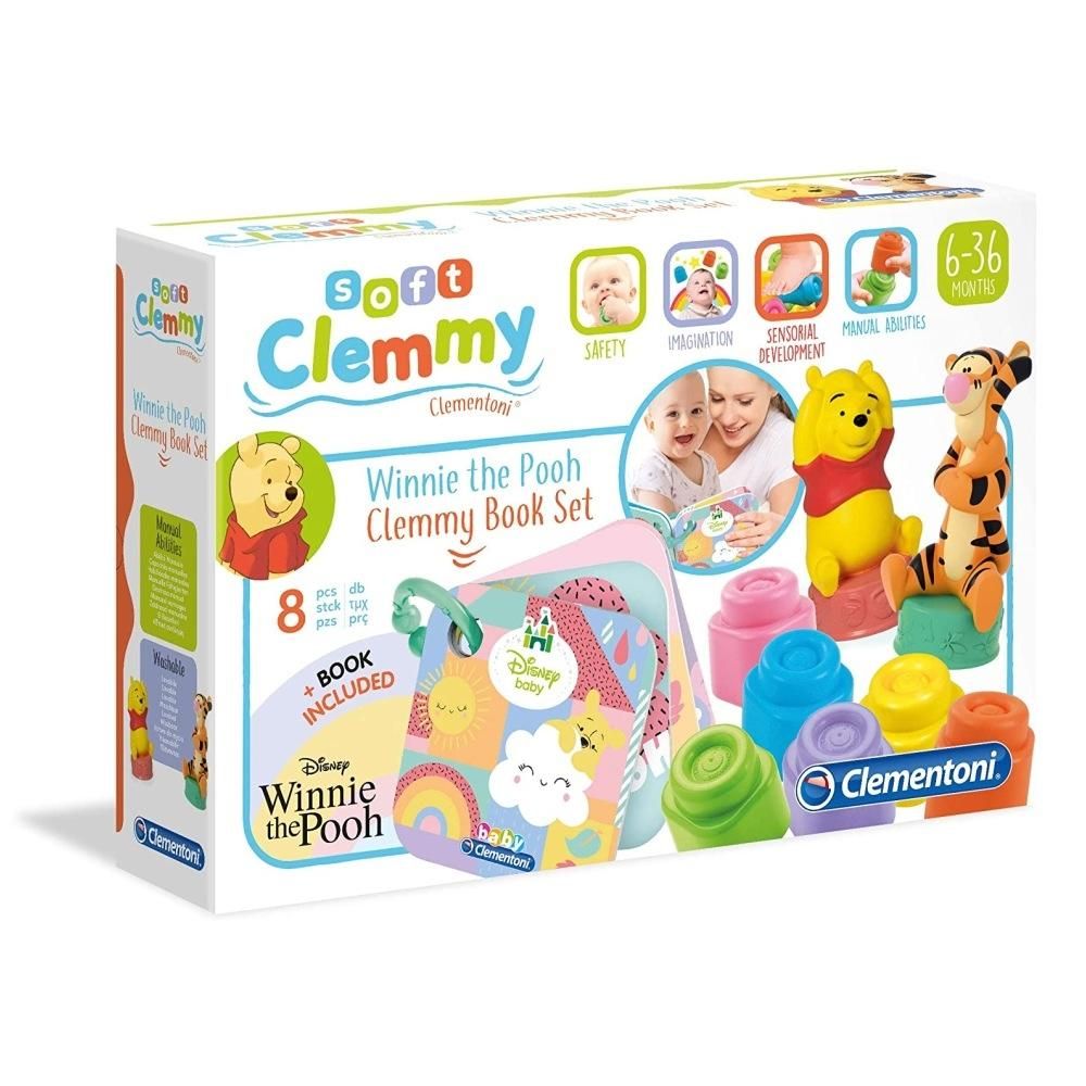 Clementoni Clemmy Micimackó építőkockák és könyvecske