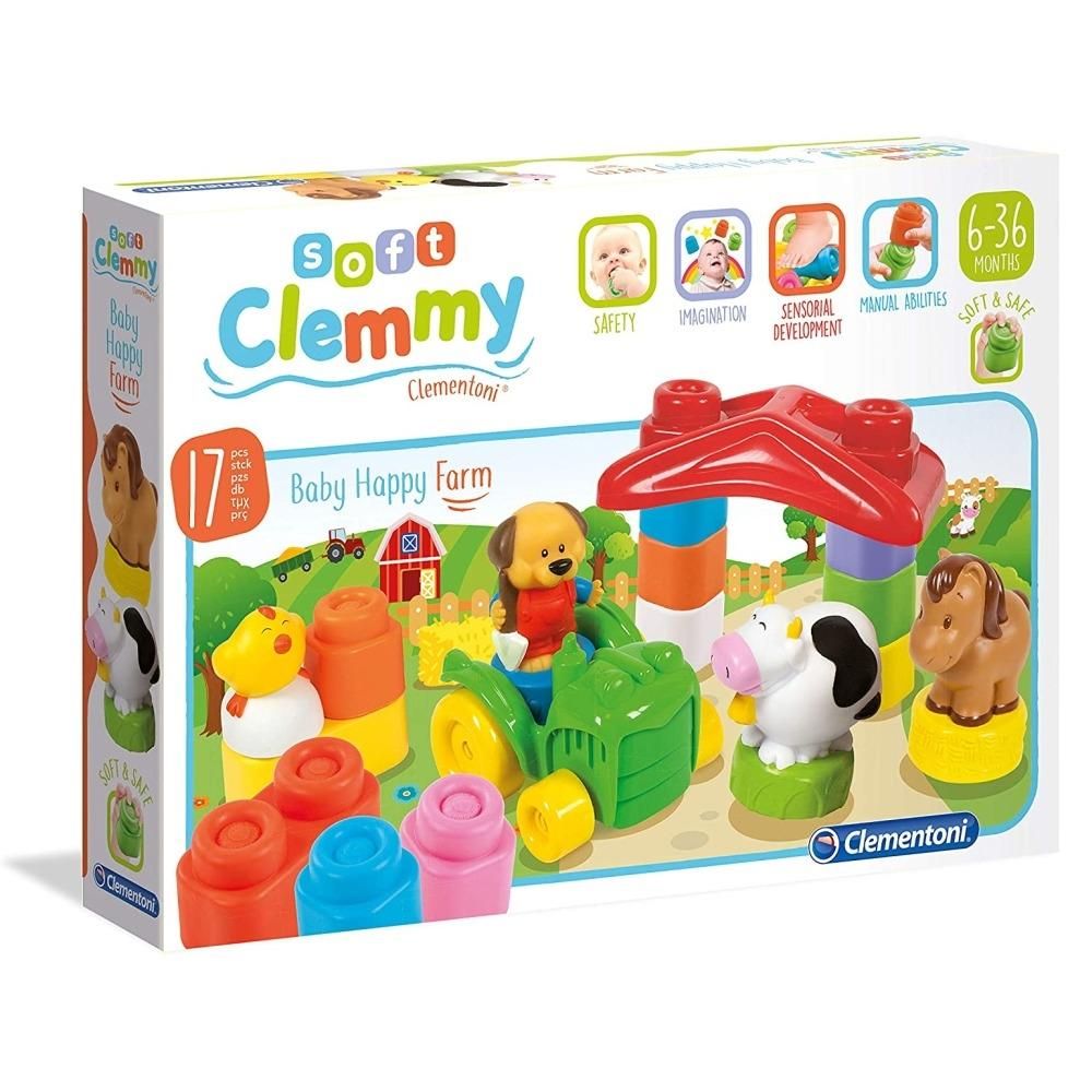 Clementoni Clemmy Mókás farm puha építőkockákkal készlet