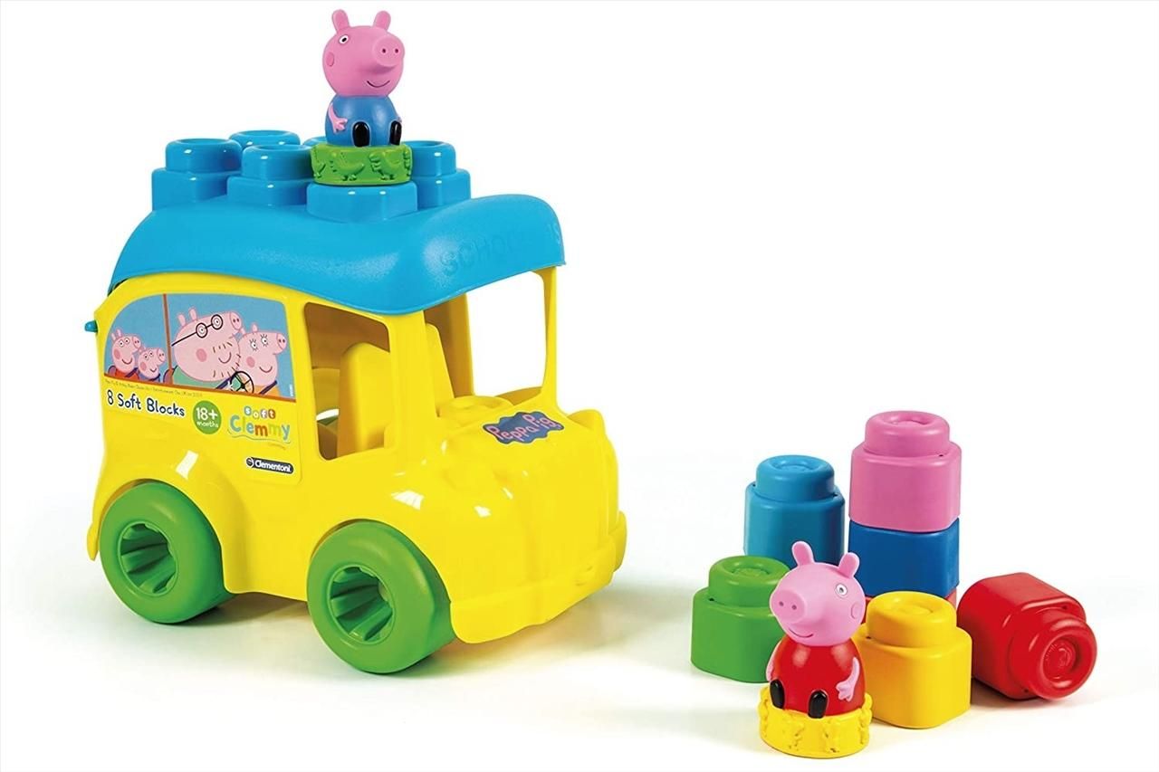 Clementoni Clemmy Peppa malac iskolabusz puha építőkockákkal szett