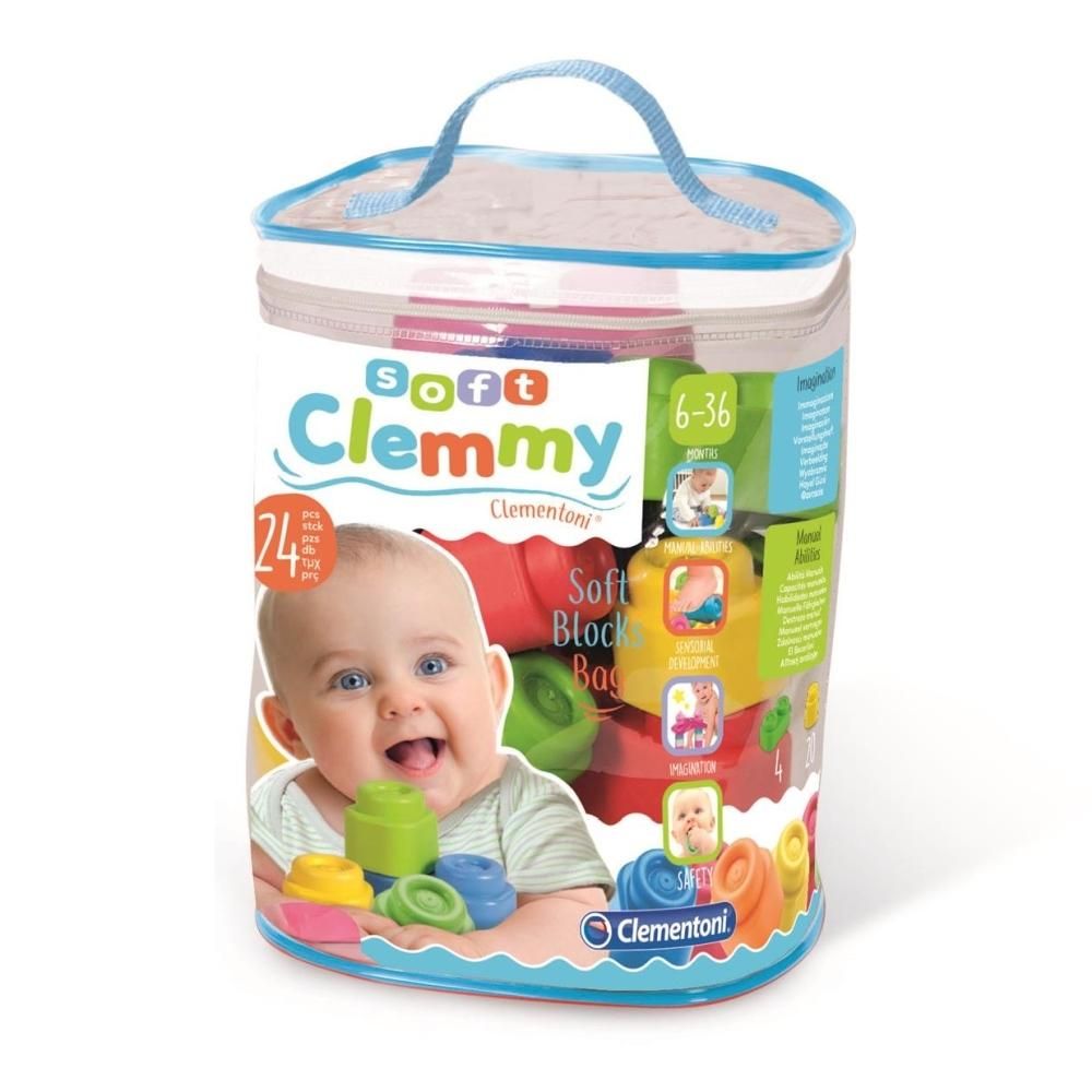 Clementoni Clemmy Puha építőkocka szett zsákban 24 db-os