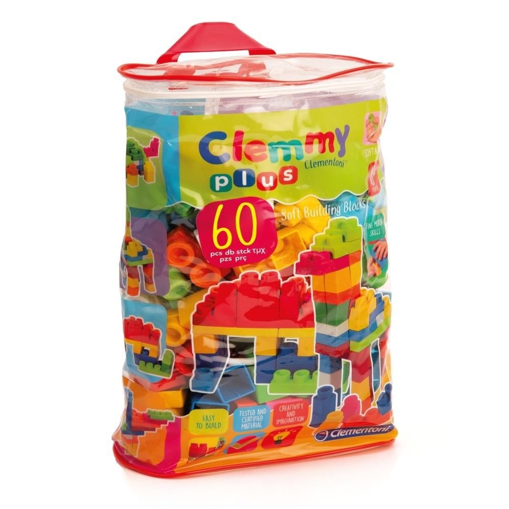 Clementoni Clemmy Puha építőkocka szett zsákban 60 db-os
