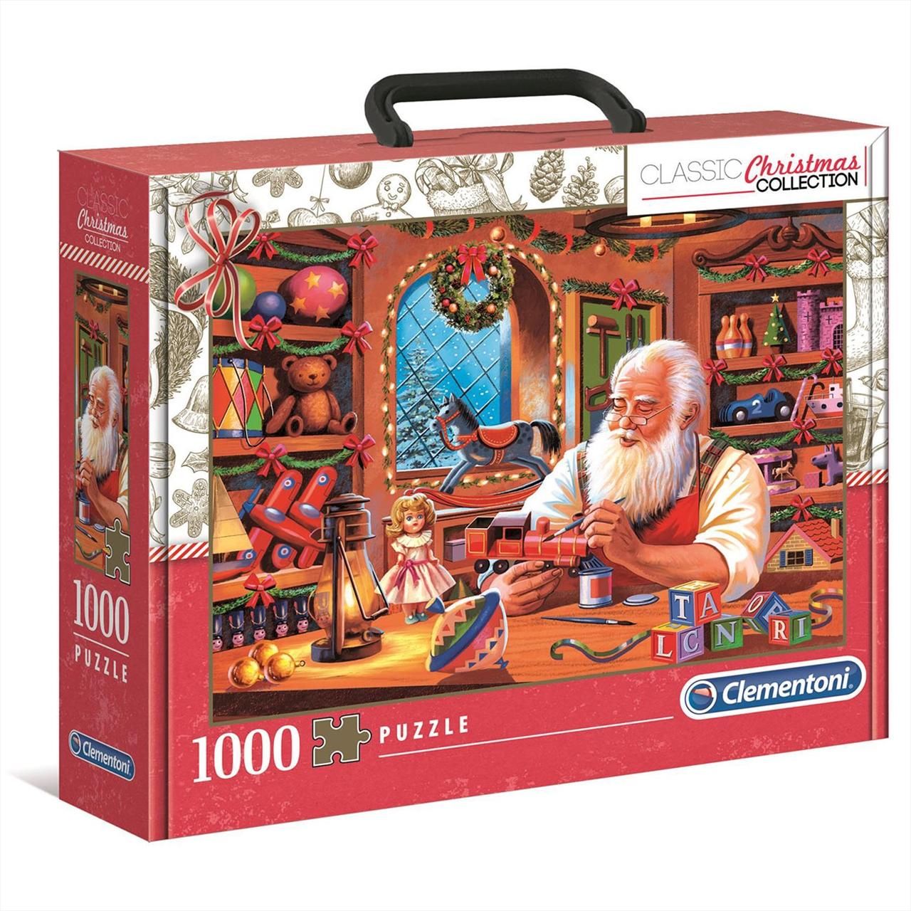 Clementoni Puzzle 1000 db Christmas Collection - A Mikulás műhelye