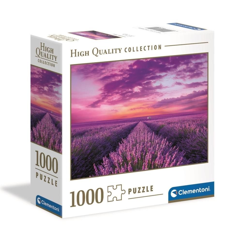 Clementoni Puzzle 1000 db High Quality Collection, négyzet alakú dobozban - Levendulamező