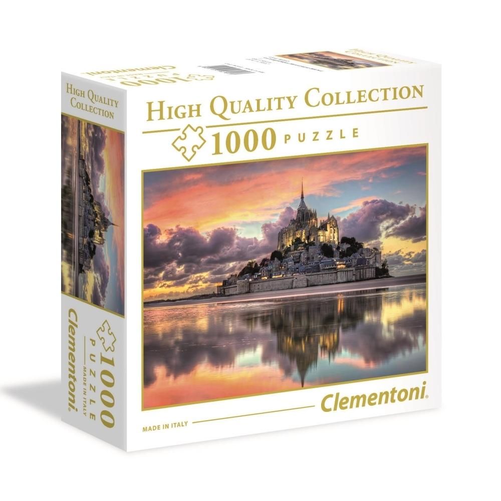 Clementoni Puzzle 1000 db High Quality Collection, négyzet alakú dobozban - Mont-Saint-Michel